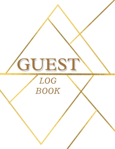 Event Or Wedding Guest Book For Security Visitor Log And Sign In. 100 Pages 8.5" x 11" Elegant Glossy White Cover