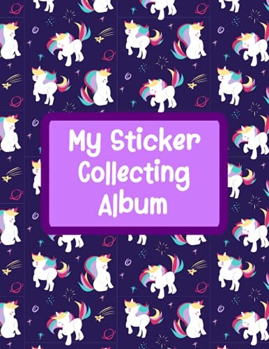 My Sticker Collecting Album Blank Sticker Book, Sticker Album for for Collecting Favorite Stickers, Unicorn Blank Sticker Book, Sticker Collecting Album for Kids and Adults
