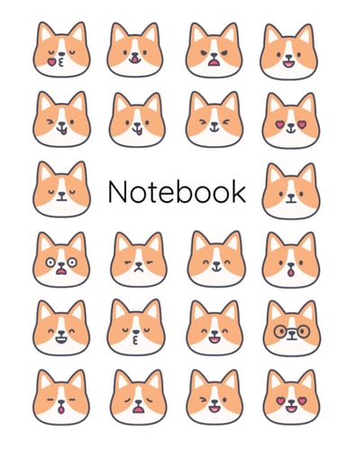 Corgi Face Party Composition Notebook: College Ruled 150 Pages - 8.5 x 11