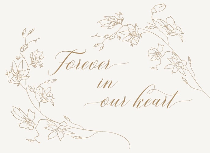 Memorial Guest Book Forever in Our Heart | Celebration of Life | White Floral