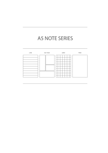 A5 Note Series Line Section Grid and Free Note