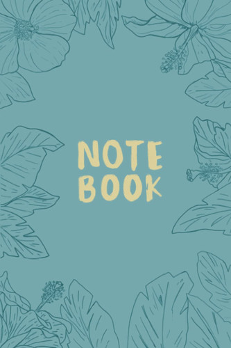 Notebook Cute Teal and Creme Floral Notebook Blank Lined Journal