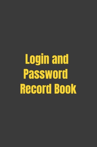 Login and Password Record Book