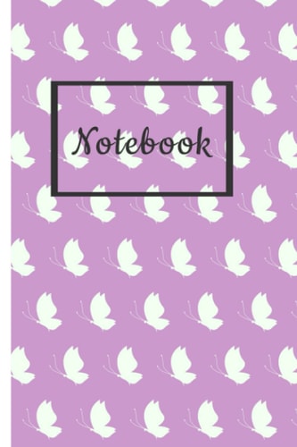 Notebook: Notebook Butterfly Pattern Wide Ruled Blank Lined Workbook Mate Finish Cover