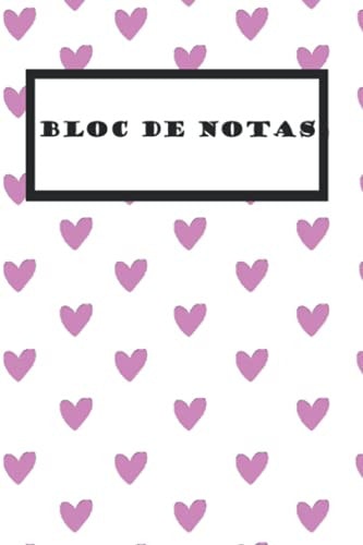 Cuaderno Bloc de Notas con líneas CORAZONES ROSAS