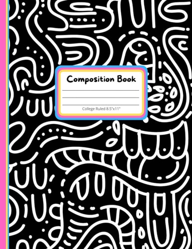PAN Composition Book: Pan Flag Composition Book 8.5"x11" Notebook Abstract Print with Pink, Yellow, and Blue details College Ruled 100 Pages