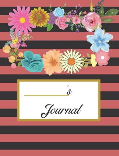 Flower & Stripes Journal Multicolor (Diary, Notebook) 100 Lined Sheets with Flower Designs