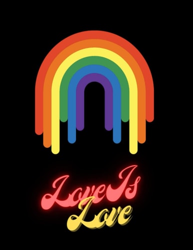 Love Is Love - Retro Journal Notebook: LGBTQ Pride Themed, Love is Love, 8.5 x 11 Inch Large Journal Notebook, Pride