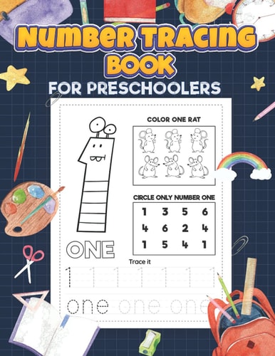 Number Tracing Book for Preschoolers and Kids Ages 3-5 (Math Activities Practice Workbook) Learn to Trace Numbers from 1-20 & Simple Math Addition for ... handwriting, Perfectly sized at 8.5" x 11"