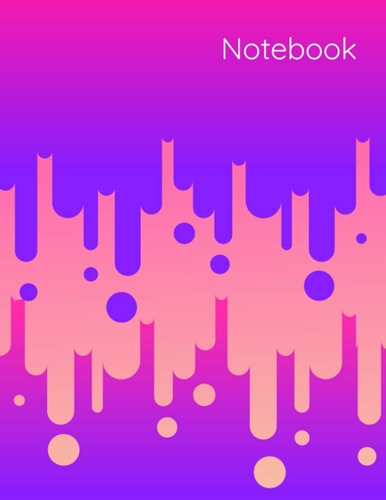 Fuchsia Universe - Lined Notebook (College Ruled): 150 pages, 8.5 x 11 (Color Drip Series)