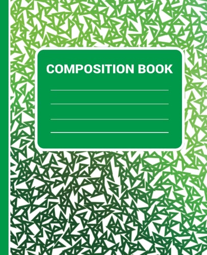 Composition Book: Composition Notebook Wide Ruled: 7.5x9.25 Marble and Irish Green College Ruled 100 for Teens Kids Students Girls for Home School College for Writing Notes.