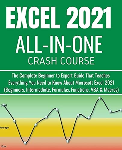 Excel 2021 All-in-one Crash Course: The Complete Beginner to Expert Guide that Teaches Everything You Need to Know about Microsoft Excel 2021 (beginners, Intermediate, Formulas, Functions, VBA & Macros)