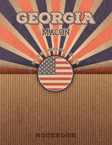 Macon Georgia Home Is Where The Love Is Notebook: Record your memories to be a beautiful memory in the most beautiful place, 8.5x11 in ,110 Lined Pages.