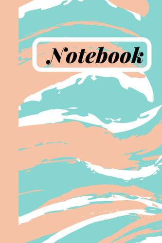 Notebook: Cute wave abstract notebook with blank lined paper