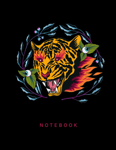 Notebook: Tiger Notebook - College Ruled 120 Pages - Large 8.5 x 11