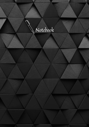 Black Triangular Notebook: Black triangular abstract background, Grunge surface, 3d Rendering 7 x10 with 120 pages