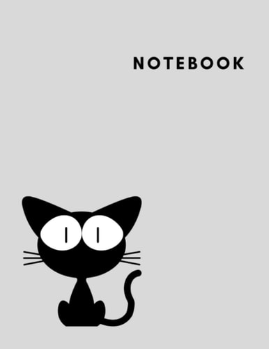 Nice Notebook: A Beautiful Black Cat design notebook, College wide-Ruled 120 Pages 8.5 x 11 with a softcover. The best gift for adults, students and teens.