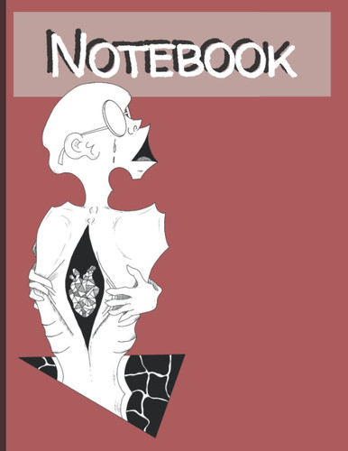 Notebook: Creepy dark red notebook with line paper