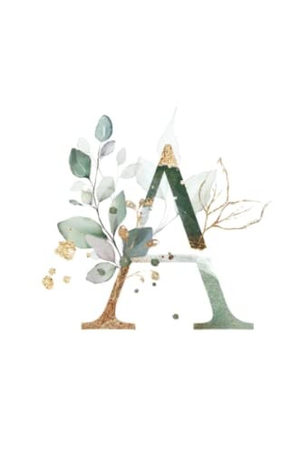 Wild Spirit Journals - Notebook: Watercolored Pastel Floral Monogramed Notebook: Initial Letter A White Notebook Journal for Women, Girls and School.: 9 x 6 inch notebook with 120 Blank lined pages.