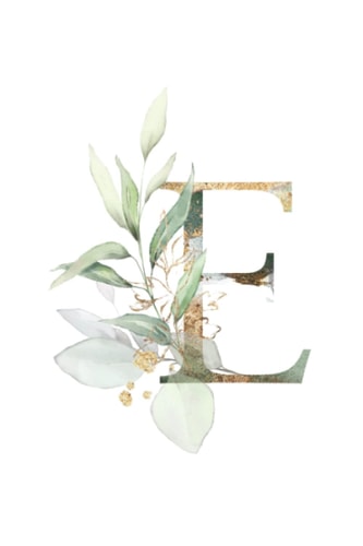 Wild Spirit Journals - Notebook: Watercolored Pastel Floral Monogramed Notebook: Initial Letter E White Notebook Journal for Women, Girls and School.: 9 x 6 inch notebook with 120 Blank lined pages.