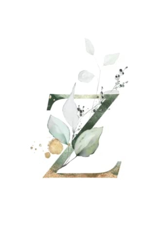 Wild Spirit Journals - Notebook: Watercolored Pastel Floral Monogramed Notebook: Initial Letter Z White Notebook Journal for Women, Girls and School.: 9 x 6 inch notebook with 120 Blank lined pages.