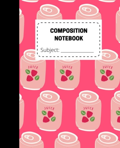 GRAPE SODA POP COMPOSITION NOTEBOOK, CUTE GRAPE SODA POP NOTEBOOK - 7.5 x 9.25 100 PAGES WIDE RULED