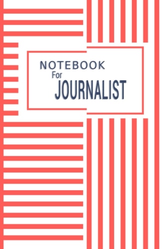 Notebook for Journalist: Elegant Medium Size Composition Notebook | Journal | Diary – Attractive Light Red and White Striped Lines Pattern – Lovely ... Women and Men – Take Notes at Work, at Home