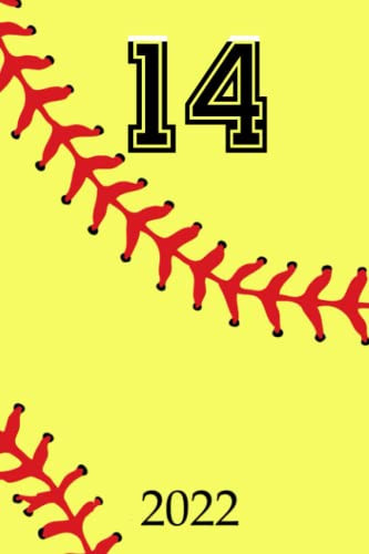 2022: Calendar Softball Player Jersey Number 14 Monthly Weekly Daily Planner | Cute Softball Planner | Dated Week Day Month Calendar 2022 With US ... Family Work & Sports | 140 Sites | 6x9 | Gift