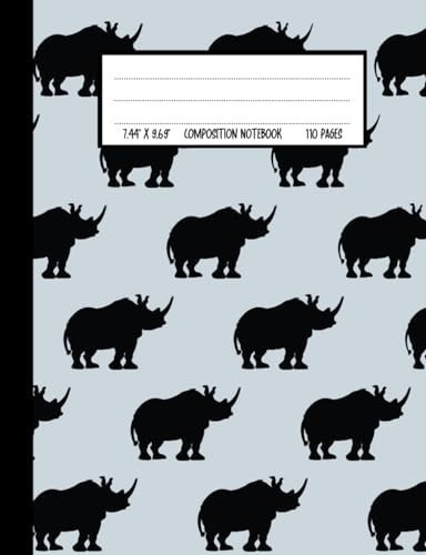 Composition Notebook Cute Notebook Gift for Rhino and Soccer Lovers