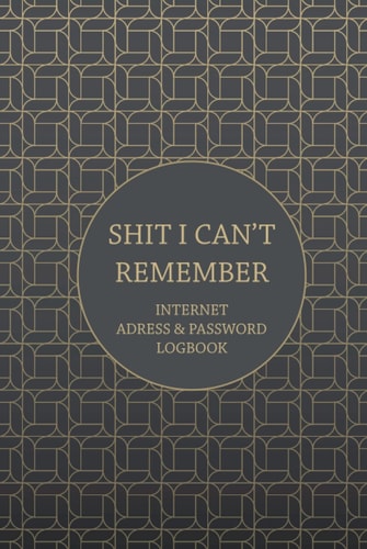 Shit I Can't Remember: Internet adress & password logbook