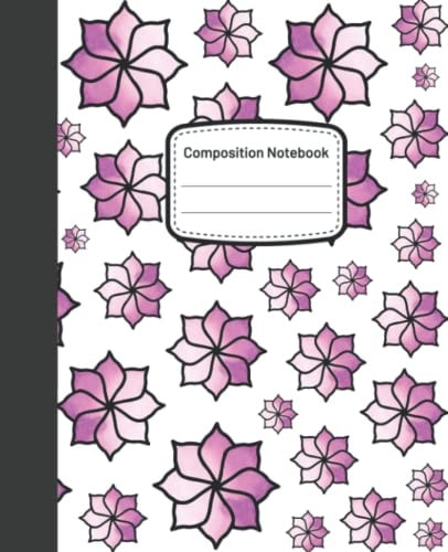 Composition Notebook: Floral Wide Ruled Composition Notebook