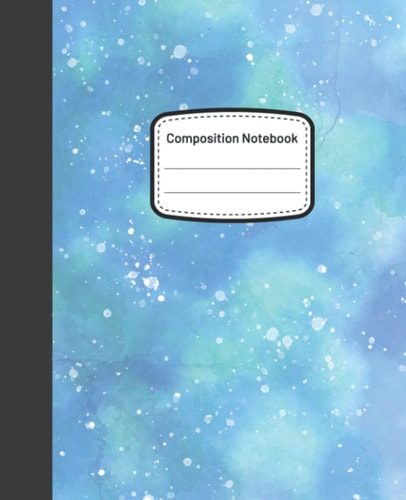 Composition Notebook: Water Color Wide Ruled Composition Notebook
