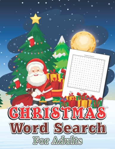 Christmas Word Search For Adults: Christmas Word Search 100 Large-Print Puzzles For Adults Exercise Your Brain & Nourish Your Christmas Spirit-Word Find Game Holiday Fun, Perfect Gift For Adults