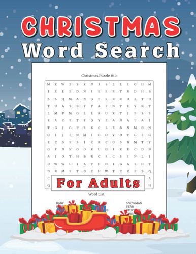Christmas Word Search For Adults: Christmas Word Search 100 Large-Print Puzzles For Seniors Exercise Your Brain & Nourish Your Christmas Spirit-Word Find Game Holiday Fun, Gift For Christmas Lover