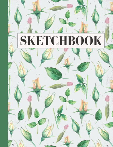Sketchbook: Floral Cover Sketch Book for Kids Ages 4-8 Blank Paper To Practice Drawing