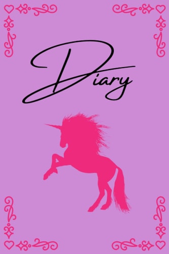 Diary: Violet and Pink 6x9 in. Personal Diary for Girls and Women. Unicorn Writing Journal.