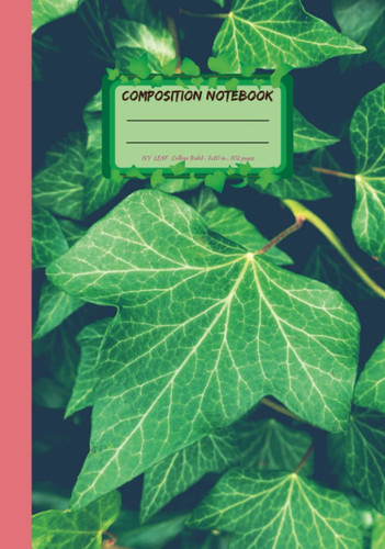 ivy leaf composition notebook: Ivy Leaf hardcover Notebook: pink and green cover. Gift Idea for Alpha Kappa Alpha Women Sorority. Makes A Great Gift ... perfect Gift for African American Teachers.