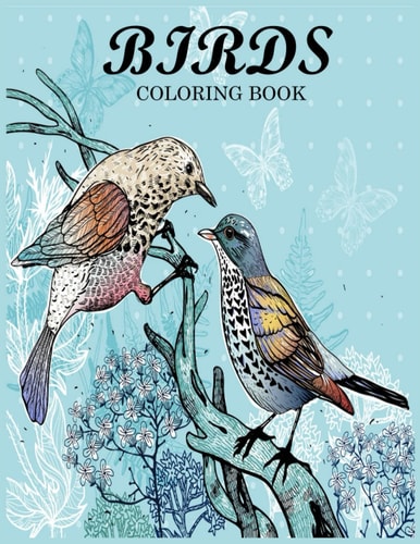 Birds Coloring Book: An Adult Coloring Book Beautiful Bird and Relaxing Nature Scenes (Birds Coloring Book for Adults)