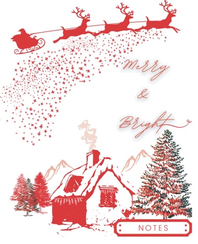 Holiday Notebook/Journal: Vintage Inspired White Christmas Notebook/Journal With Glossy Design Cover. Date Header Journal Pages, 7.5x9.75", 120pgs