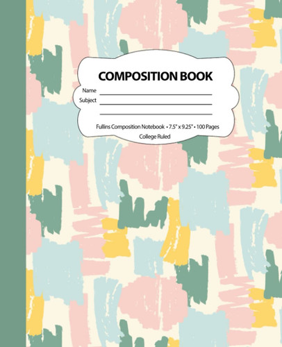 Composition Notebook | 7.5 x 9.25 | 100 Pages | For kids, teens, and adults (Abstract notebooks , Abstract journal) V18: Composition notebook primary ... notebook for girls and boys - Food Notebook