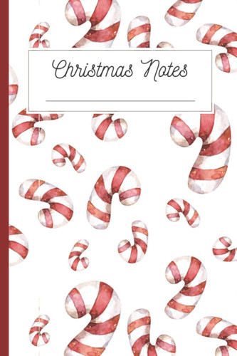 Christmas Notes: Dot Grid Notebook, 6“ x 9“, Christmas, Candy Cane