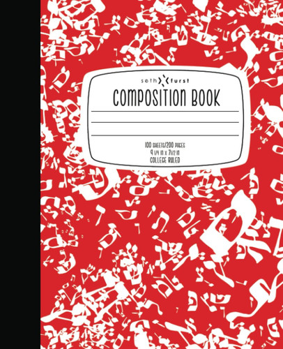 Seth Furst Alef-Bet Marble Composition Notebook (Red)