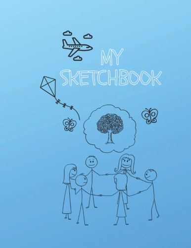 Sketchbook (Doodle book) - Light Blue - Drawing/Sketching/Writing 8.5 x 11