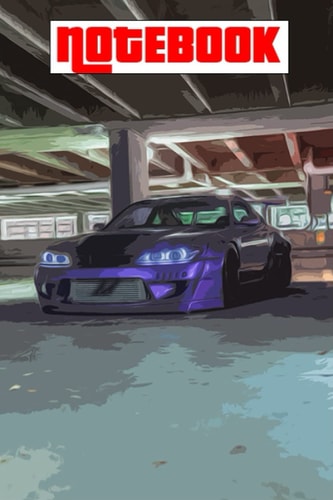 Notebook: Purple Sports Car GTR Notebook, 6x9 inch size 120 lined pages