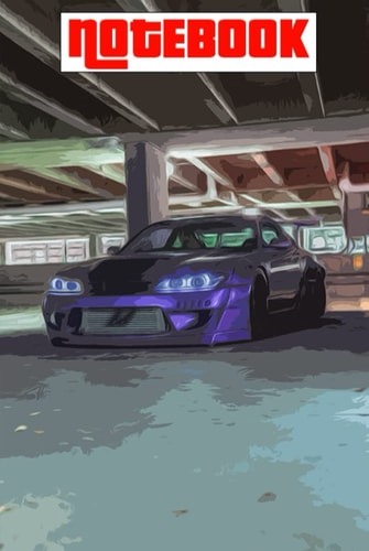 Notebook: Hardcover Purple Sports Car GTR Notebook, 6x9 inch size 120 lined pages