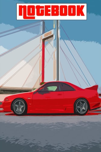 Notebook: Red Sports Car Stylish Hardcover Notebook, 6x9 inch size 120 lined pages