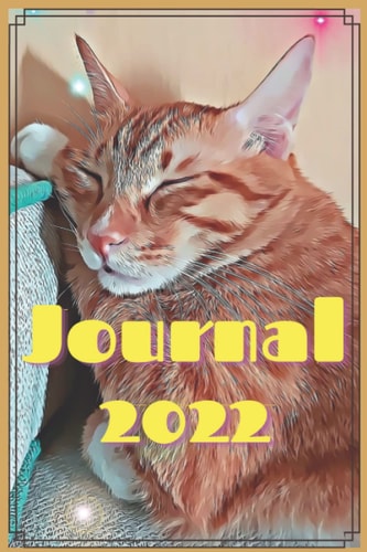 Journal 2022 Retro Style Ginger Tabby Cat Journal Blank Lined Journal For 2022