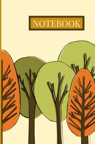 Notebook: Brown and Green Tree landscape Notebook blank lined journal