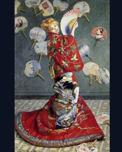 Japanese Costume Cover Notebook Journal 8 x 10: College Ruled Composition Notebook Journal with famous painting on the cover by Claude Monet, Japanese Costume