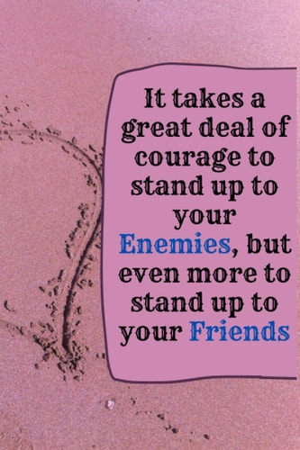 It takes a great deal of courage to stand up to your Enemies, but even more to stand up to your Friends: Journal For Girls & Women, Birthday Gift, ... Notebook, 120 Pages, 6"x"9 inch, Matte Cover
